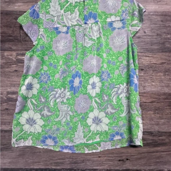 Joie Green and Blue Floral Blouse - Picture 2 of 9